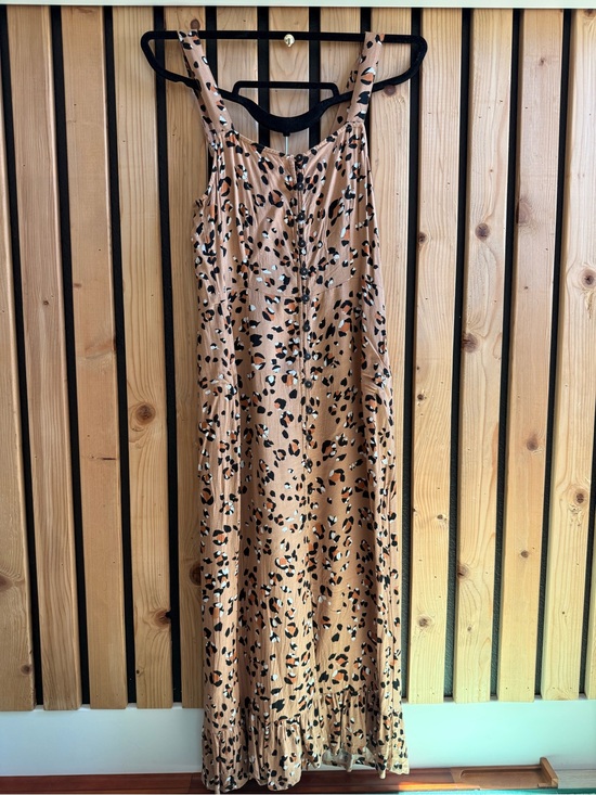 saltwater LUXE Dresses & Skirts - saltwater LUXE Tan Leopard-Print Maxi Dress